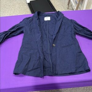 Old Navy Blue Blazer with Notched Lapel and Relaxed Fit